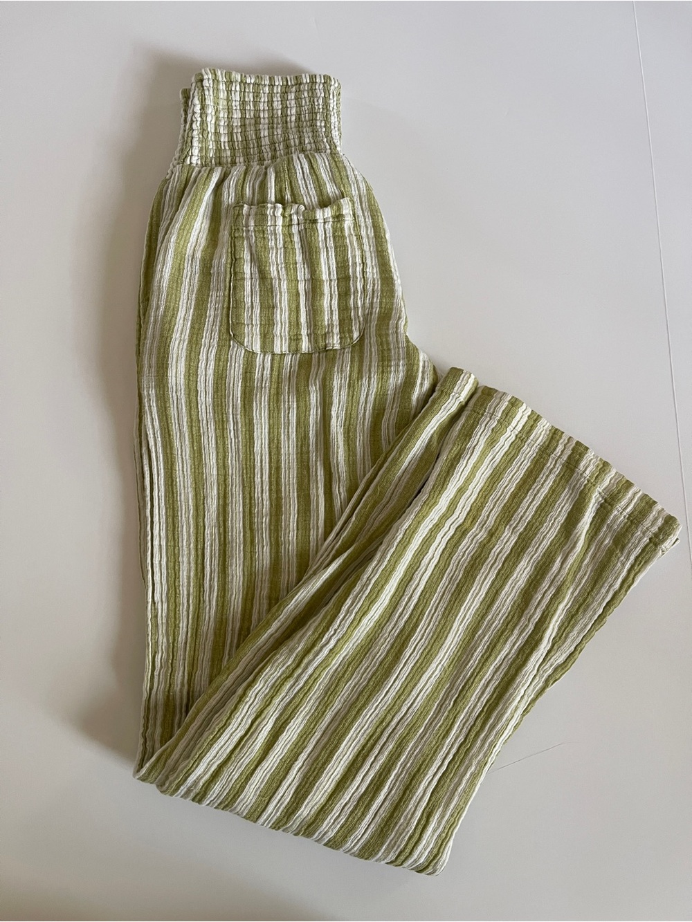 Billabong Olive and White Striped Bottoms